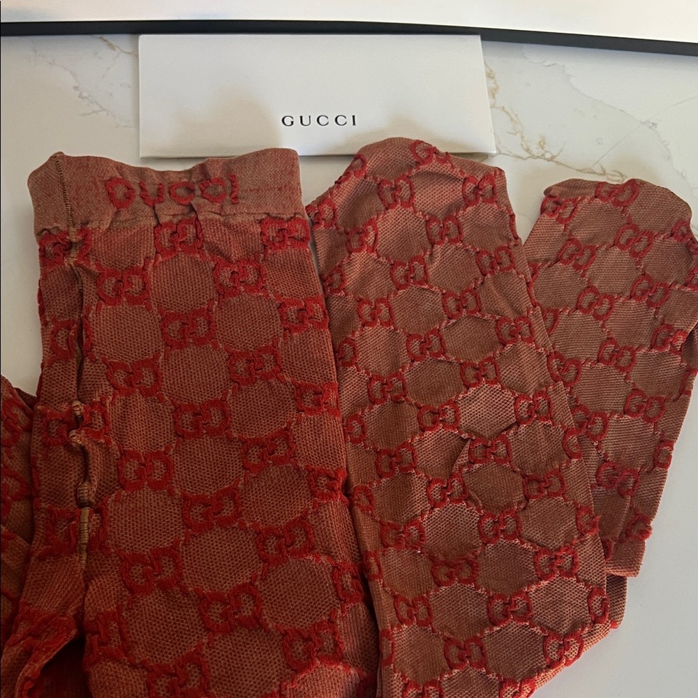 Gucci Red and nude woman’s tights - Picture 4 of 7